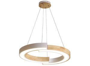 3800170204157 - Designer-Deckenleuchten - Designer-Hängelampen - IP20 - Weiß+Holzgehäuse - 32 Watt - 4000 Lumen - 3000K