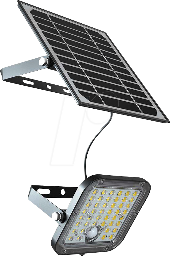 3800170206915 - VT-411 10W schwarzer LED-Strahler mit Solarpanel und Fernbedienung Projektor mit Bewegungssensor 6000K - 10313 - V-tac