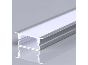 3800170211605 - V-tac - Silbernes Aluminiumprofil für LED-Streifen (Max l 124mm) Satinierte Abdeckung 2000x20x10mm