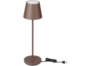 3800170219816 - V-tac - LED-Tischlampe 15 w wiederaufladbar aus Aluminium mit kabellosem Ladegerät und Touch-dimmbarem Corten-Farbton 3000 k IP54-23446