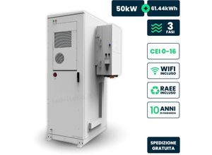 3800170220768 - V-tac - 50kW Photovoltaik-KIT mit dreiphasigem Hybrid-Wechselrichter 50kW IP55 und einem 6144 kWh LiFePO4-Akku