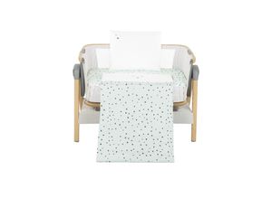 3800171200745 - Kikkaboo Babybettwäsche Set Bear with me 3-teilig Decke 85 x 55 Kissen 45 x 35 grün