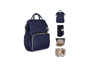 3800171202572 - Kikkaboo Wickeltasche Siena Rucksack Wickelunterlage Grifflänge einstellbar dunkelblau