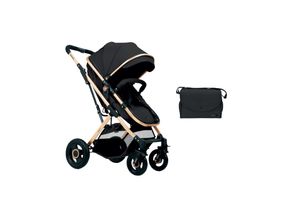 3800171204002 - Kikkaboo Kinderwagen Scarlett 2 in 1 umbaubar Fußabdeckung Wickeltasche Korb schwarz