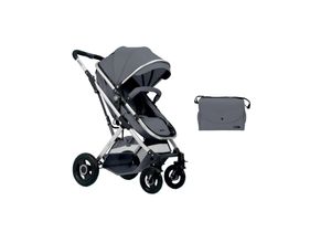 3800171204019 - Kikkaboo Kinderwagen Scarlett 2 in 1 umbaubar Fußabdeckung Wickeltasche Korb dunkelgrau