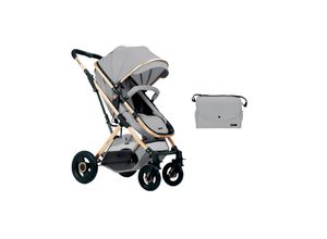 3800171204026 - Kikkaboo Kinderwagen Scarlett 2 in 1 umbaubar Fußabdeckung Wickeltasche Korb hellgrau