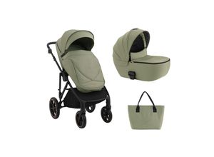 3800171205894 - Kikkaboo Kinderwagen Thea 2 in 1 EVA-Räder verstellbarer Schiebegriff Babywanne grün