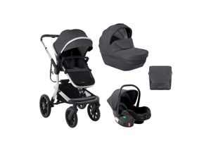 3800171209496 - Kikkaboo Kombikinderwagen Irene 3 in 1 Babywanne Autositz Adapter Wickeltasche dunkelgrau