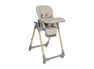 3800171211574 - Kikkaboo Kinderhochstuhl Olive Räder mit Bremse klappbar höhenverstellbar Gurt beige