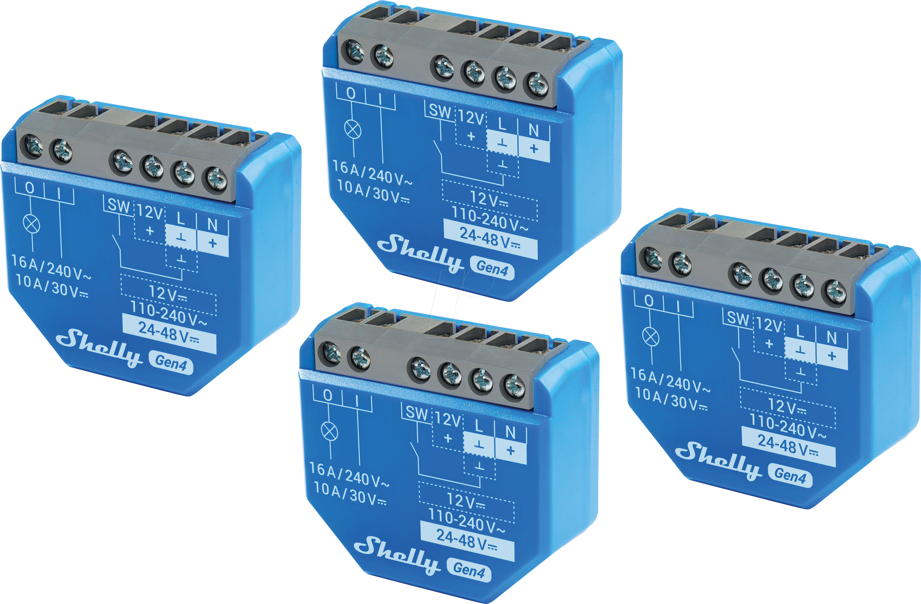 3800238070700 - 1 G4-4 - Shelly 1 Gen4 BT Matter Zigbee WLAN Schalter 1-Kanal 4er Pack