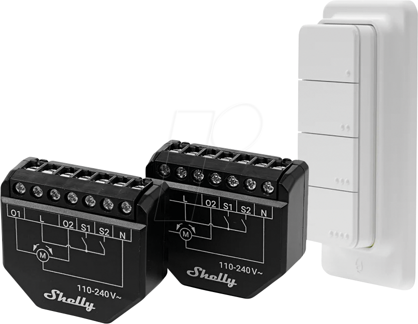 3800238071769 - SHUT2BRB4 - Shelly Shutter x2 + BLU RC Button 4
