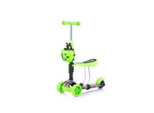 3800931044602 - Kinderroller Rutscher Kiddy 2 in 1 Höhe einstellbar 3 Räder mit Licht hellgrün