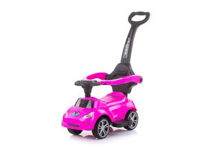 3800931045975 - Kinder Rutschauto 2 in 1 Turbo Schubstange Musikfunktion Rückenlehne pink