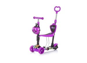 3800931046576 - Kinderroller 3 in 1 Kiddy Evo Schiebestange Vorderräder mit LED lila