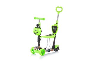 3800931046583 - Kinderroller 3 in 1 Kiddy Evo Schiebestange Vorderräder mit LED hellgrün