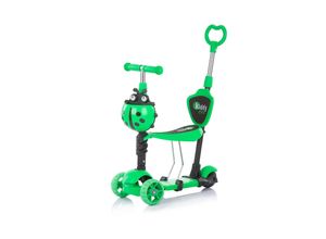 3800931046590 - Kinderroller 3 in 1 Kiddy Evo Schiebestange Vorderräder mit LED grün