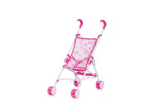 3800931049478 - Chipolino Puppenbuggy Didi mit Doppelrädern zusammenklappbar Sicherheitsgurt rosa Blumen