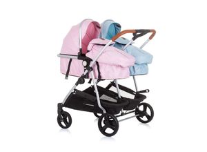 3800931051129 - Geschwisterkinderwagen Duo Smart klappbar umbaubar verstellbar Fußsack rosa hellblau