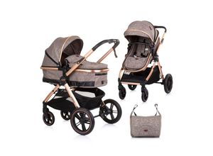 3800931053048 - Kinderwagen 2 in 1 Aspen Wickeltasche Moskitonetz Schwenkräder Korb beige