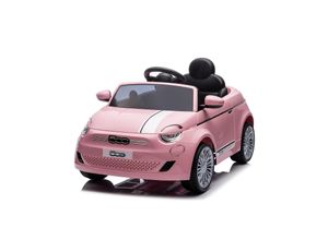 3800931054571 - Kinder Elektroauto Fiat 500 Fernbedienung Sicherheitsgurt MP3 USB rosa