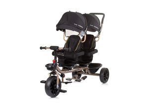 3800931055660 - Dreirad Tricycle Hip Hop zwei Kinder bis 40 kg Sitze 360° drehbar schwarz