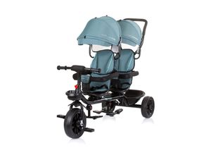 3800931055691 - Dreirad Tricycle Hip Hop zwei Kinder bis 40 kg Sitze 360° drehbar türkis