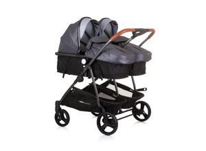 3800931056384 - Geschwisterkinderwagen Duo Smart klappbar umbaubar verstellbar Fußsack grau hellgrau