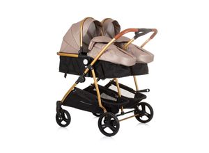 3800931056391 - Geschwisterkinderwagen Duo Smart klappbar umbaubar verstellbar Fußsack beige braun