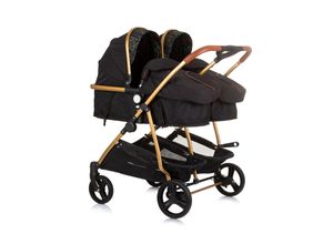 3800931056407 - Geschwisterkinderwagen Duo Smart klappbar umbaubar verstellbar Fußsack schwarz gemustert