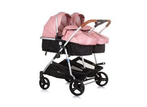 3800931056414 - Geschwisterkinderwagen Duo Smart klappbar umbaubar verstellbar Fußsack rosa