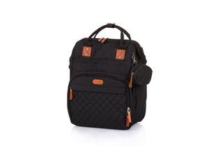 3800931057237 - Wickeltasche Kinderwagen Rucksack Reißverschluss Schnullertasche schwarz