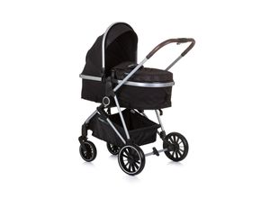 3800931058104 - Kinderwagen Aura 2 in 1 umbaubar Wickeltasche Sitz umkehrbar bis 22 kg schwarz