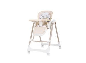 3800931059514 - Kinderhochstuhl 2 in 1 Milk Shake verstellbar Babyschaukel Räder beige braun