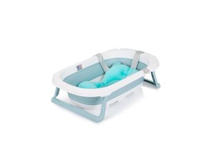 3800931059828 - Babywanne Isla mit Badekissen faltbar integrierter Wasserablauf blau