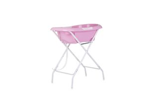 3800931059996 - Babybadewanne Ständer Noemi klappbar Ablauf Ablagefächer ab Geburt rosa