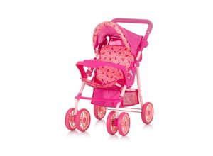 3800931060404 - Puppenwagen Dolly Korb faltbar Frontbügel Fußstütze Griff verstellbar rosa