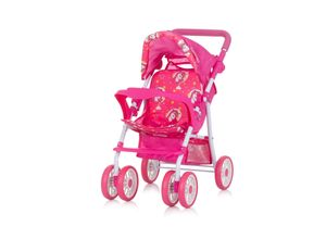 3800931060411 - Puppenwagen Dolly Korb faltbar Frontbügel Fußstütze Griff verstellbar pink