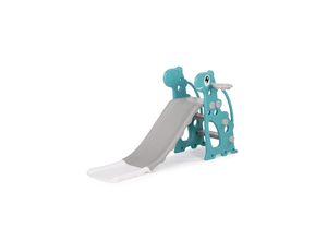 3800933000552 - Kinderrutsche Dino 116 cm Rutschlänge Ball mit Basketballkorb 30 kg grün