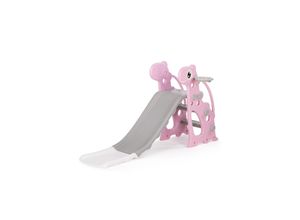 3800933000569 - Kinderrutsche Dino 116 cm Rutschlänge Ball mit Basketballkorb 30 kg rosa