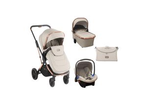 3801001011876 - Kikkaboo Kinderwagen Angele 3 in 1 Sportsitz Babywanne Autositz Adapter Tasche beige