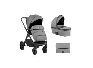 3801001011951 - Kikkaboo Kinderwagen Tiffany 2 in 1 Babywanne Sportsitz Wickeltasche PU-Räder hellgrau