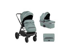 3801001011975 - Kikkaboo Kinderwagen Tiffany 2 in 1 Babywanne Sportsitz Wickeltasche PU-Räder grün