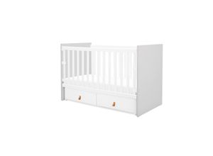 3801003040133 - Kikkaboo Babybett Hollee Gitterbett 120 x 60 cm Schwingfunktion 2 Schubladen grau