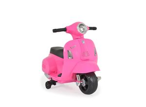 3801005000296 - Kinder Elektromotorrad Vespa GTS Super Sport Roller Frontleuchten Hupe pink