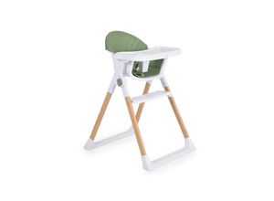 3801005152865 - Kinderhochstuhl Almond Holzoptik klappbar Doppeltablett Sicherheitsgurt grün