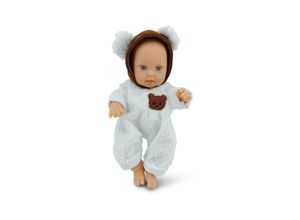 3801005600830 - Kinderpuppe Bear und Baby 30 cm Kuscheltier Schnuller beweglicher Körper weiß