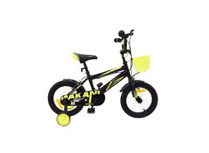 3801006040666 - Makani Kinderfahrrad Diablo 16 Zoll Stützräder Klingel Frontkorb Metallrahmen schwarz