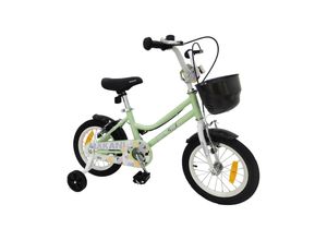 3801006040949 - Makani Kinderfahrrad Pali 16 Zoll verstellbar Stützräder Frontkorb Klingel grün