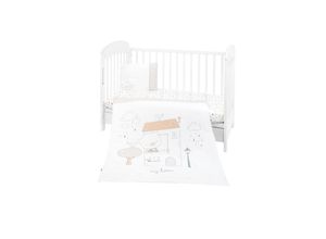 3801101031316 - Kikkaboo Bettwäsche My Teddy 3-teilig Decke 135 x 95 cm Kissen 45 x 35 cm Laken weiß