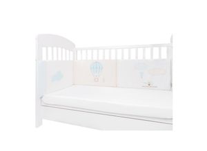 3801101080581 - Kikkaboo Babybett Nestchen für Babybett 120 x 60 cm Bettumrandung 180 x 35 cm hellblau